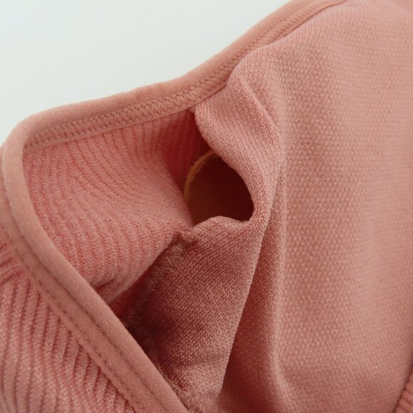 RBX Women Medium Pink Ribbed Wireless Sports Bra Racerback Lined Removable Pads - Picture 7 of 9